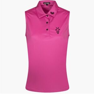 LIV Golf RANGEGOATS GC | WOMEN'S SLEEVELESS LOGO POLO Pink Size Medium